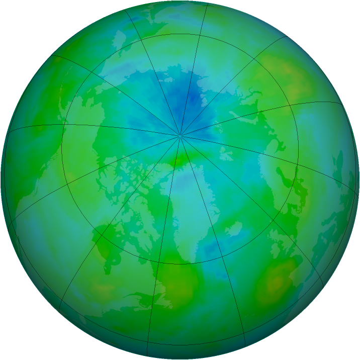 Arctic ozone map for 23 August 2000